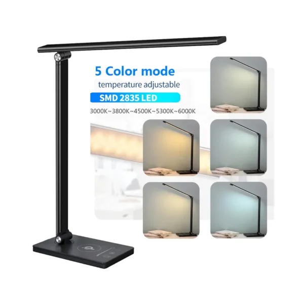 factory price wireless charger led desk lamp usb port phone holder desk lamp