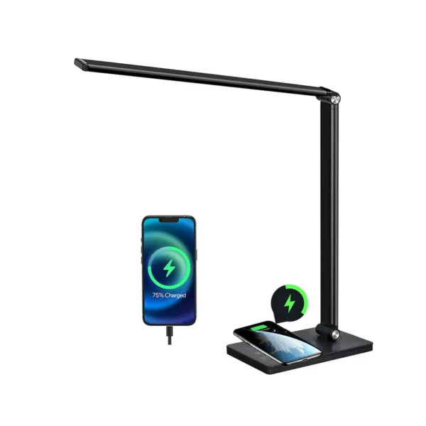 factory price wireless charger led desk lamp usb port phone holder desk lamp