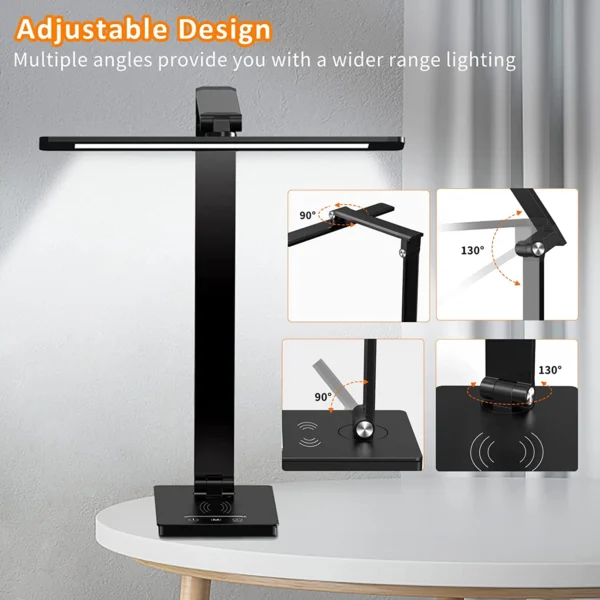 black multiple angles desk lamp