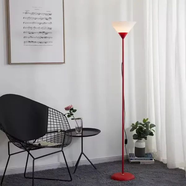 red indoor floor lamp