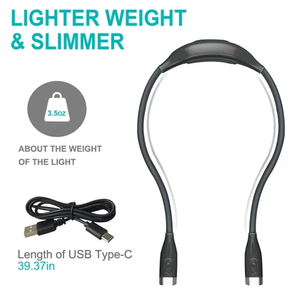 rechargeable led neck light portable neck reading light