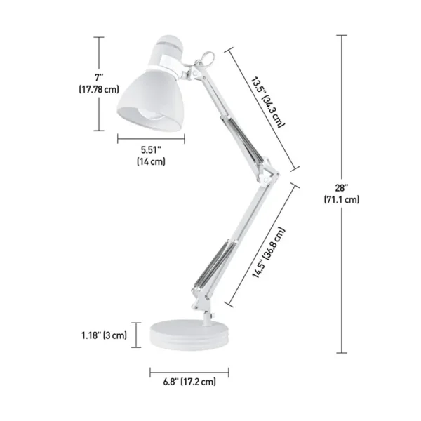modern decor adjustable swing arm clip on led iron table lamp