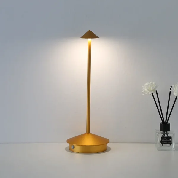 gold rechargeable dc 5v led table lamp