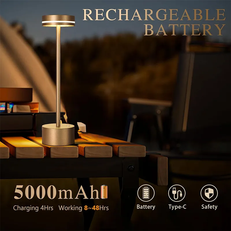factory customized modern aluminium table lamp cordless led desk lamp