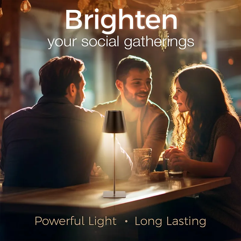 creative metal rechargeable night lamp dining table iron table lamps