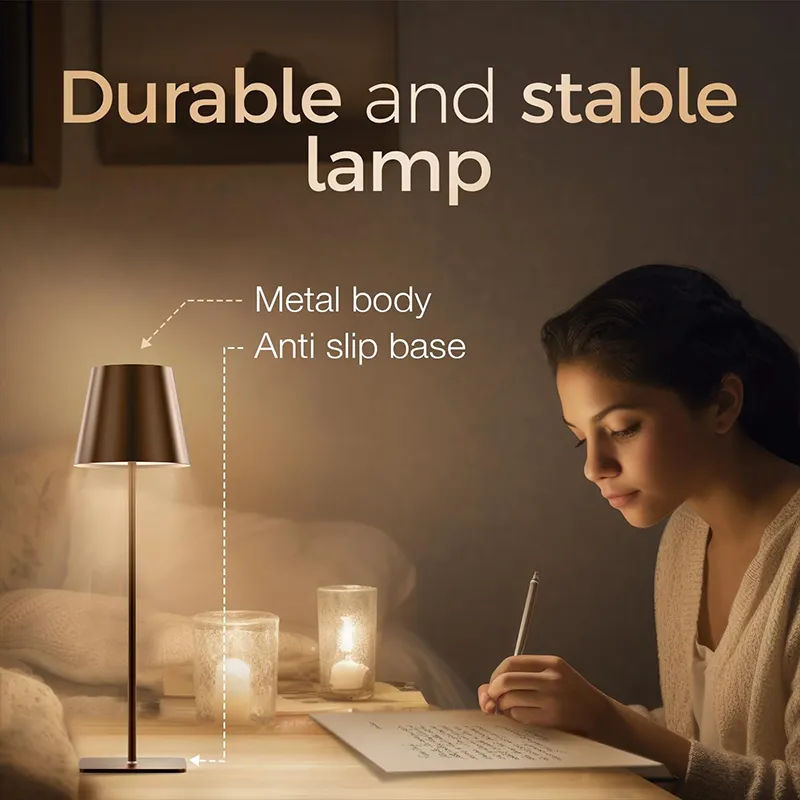 creative metal rechargeable night lamp dining table iron table lamps