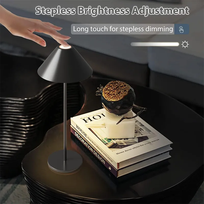 decoration atmosphere iron wireless led table lamp rechargeable desk lamp
