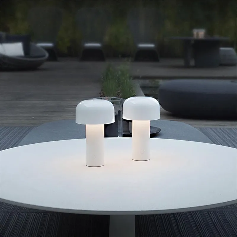 rechargeable led night light mushroom shape acrylic table lamps for bedroom