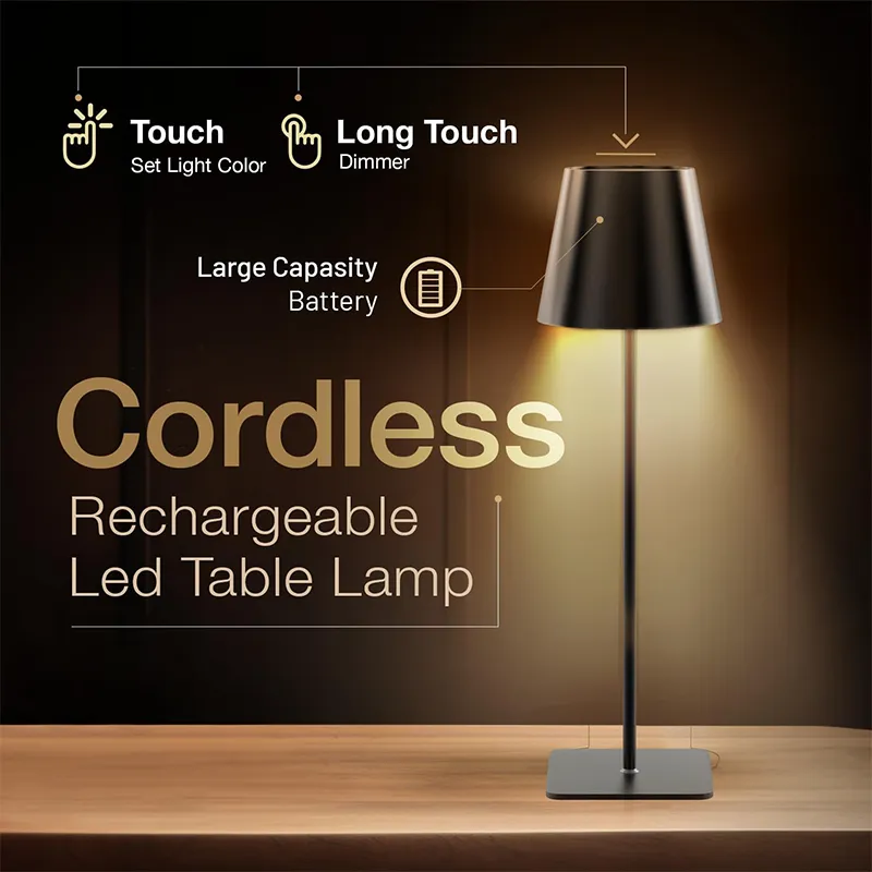 creative metal rechargeable night lamp dining table iron table lamps