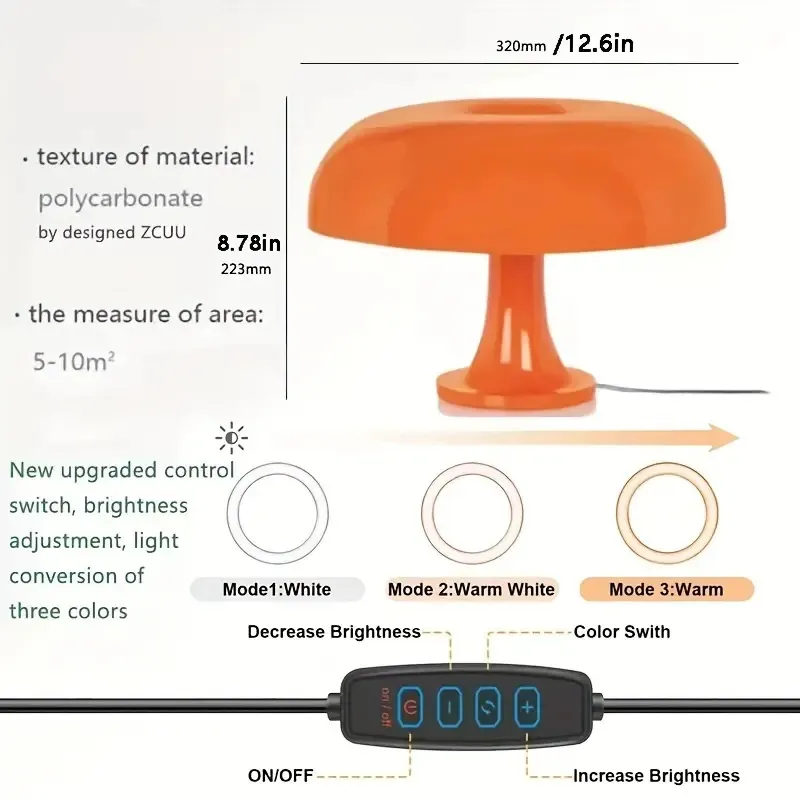 simple mushroom lamp led bedside decoration lamp night lamp supplier