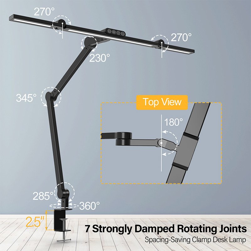 flexible computer led desk lamp with clamp bedside table lamp