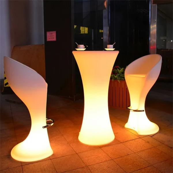 new style outdoor led furniture nightclub lounge plastic led table