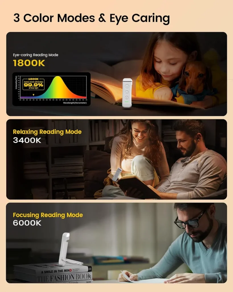 mini foldable led book reading night light pocket bookmark