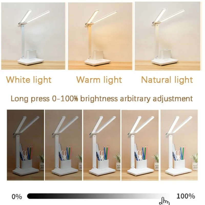 2 head led desk lamp light