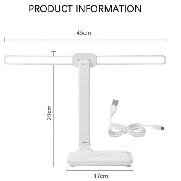 2 head led desk lamp size