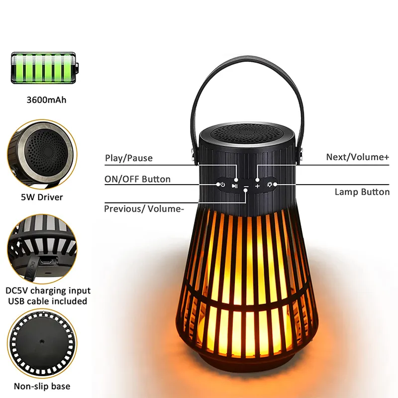 portable ip65 waterproof led lamp garden flame night light